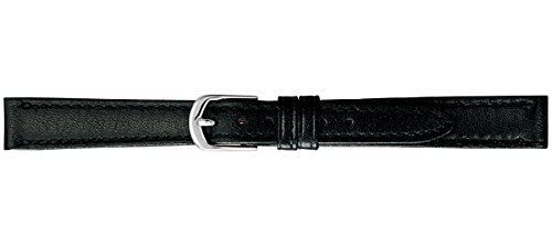 BAMBI バンビ 時計バンド グレーシャス カンガルー革 ブラック 美錠 シルバー BC 017 A O 17 mm