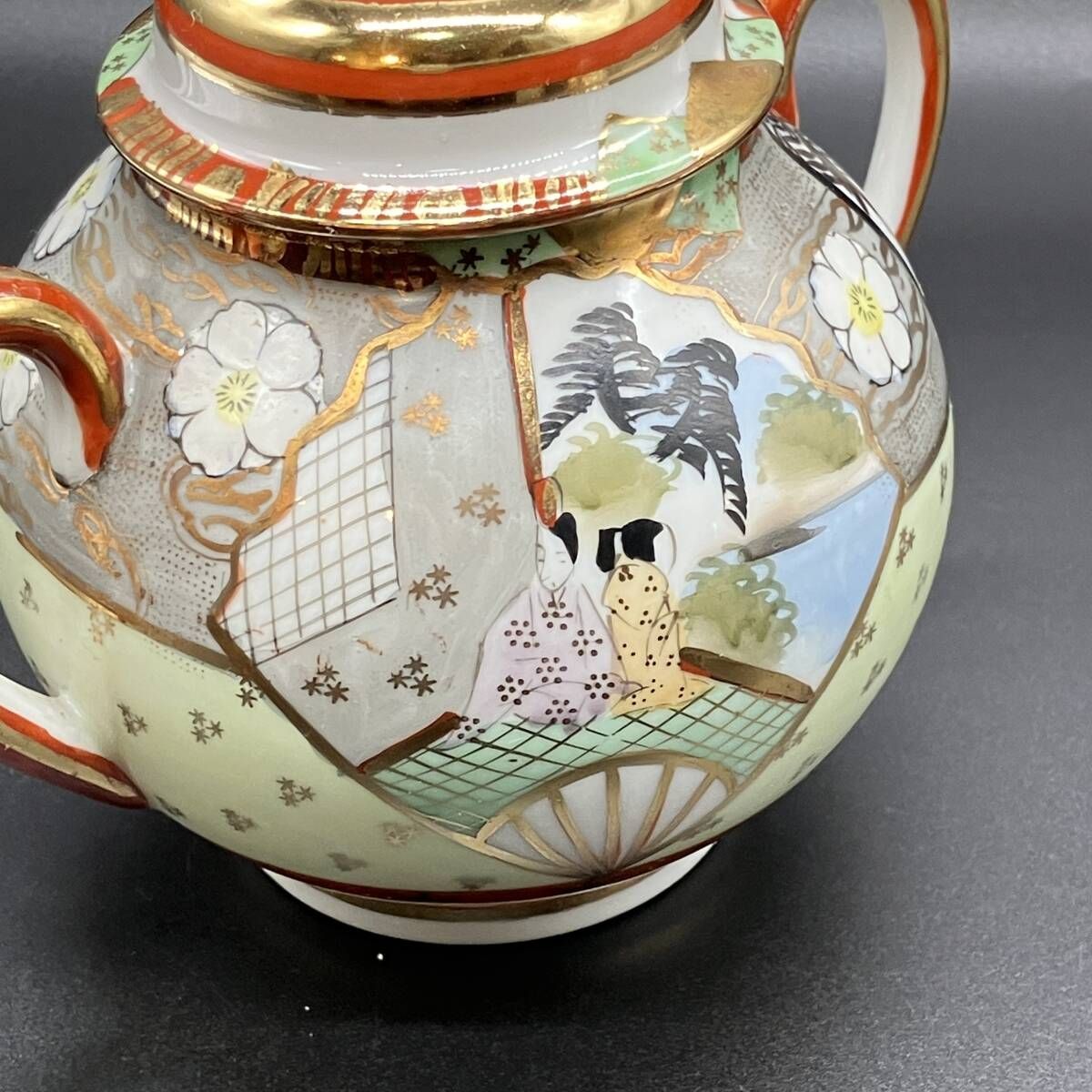 金彩窓絵風景人物図