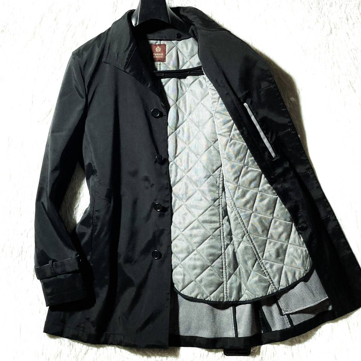 極美品 高級 赤タグ タケオキクチ ベルテッドライナー コート ベルト ライナー タケオキクチ☆赤タグ 高級ライン☆着脱ライナー トレンチコート