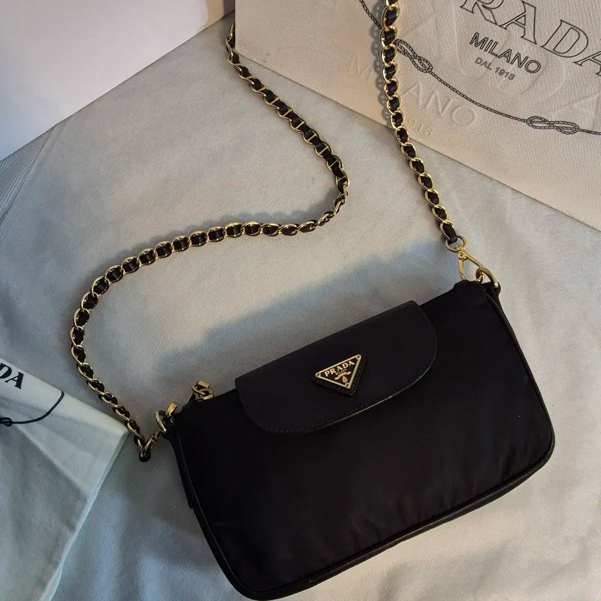 PRADA プラダ ブラック チェーン クロスバック フルセット