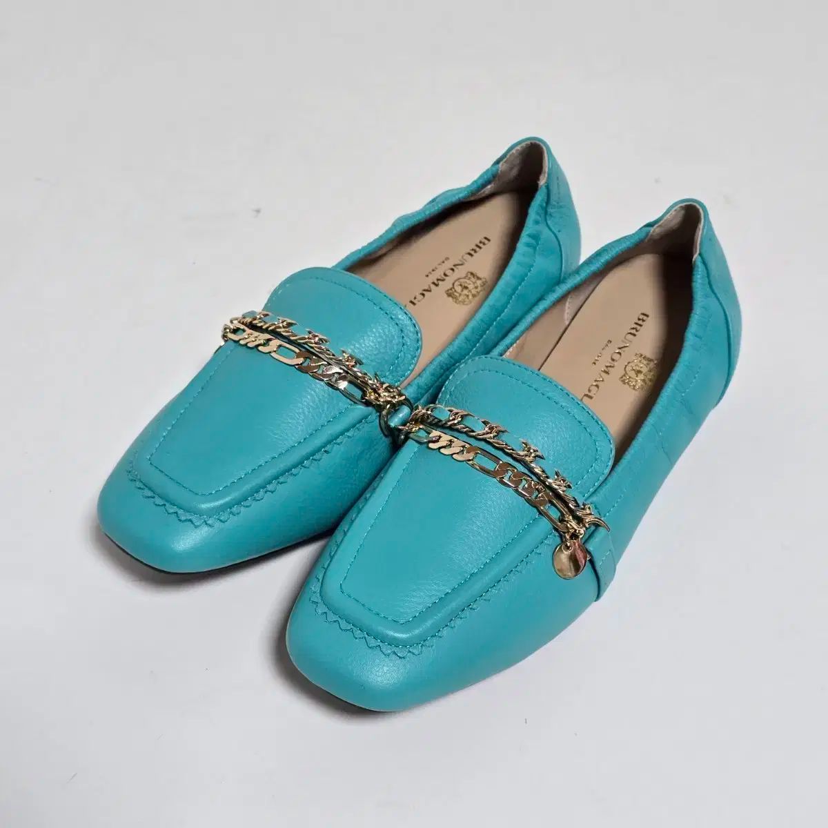 ブルーノマリ セータ チェーン ローファー ミント 靴 230 c