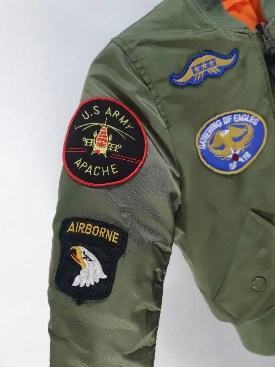 アルファ インダストリーズ キッズ MA-1 パイロットジャンパー リバーシブル ジャケット カーキ オレンジ 4-5 y