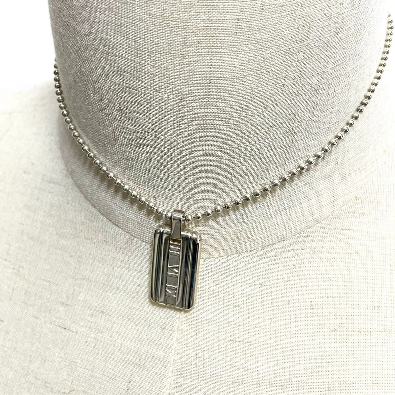 美品】TIFFANY＆Co. ティファニー アトラス プレート ネックレス SV925 