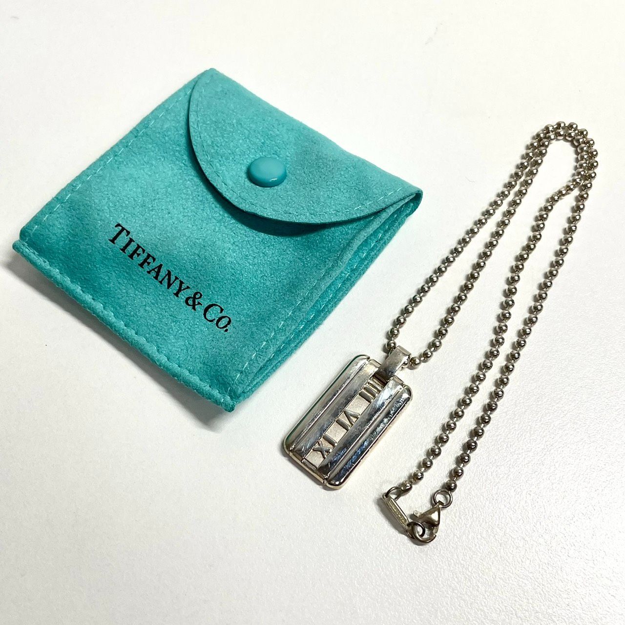 美品】TIFFANY＆Co. ティファニー アトラス プレート ネックレス SV925 