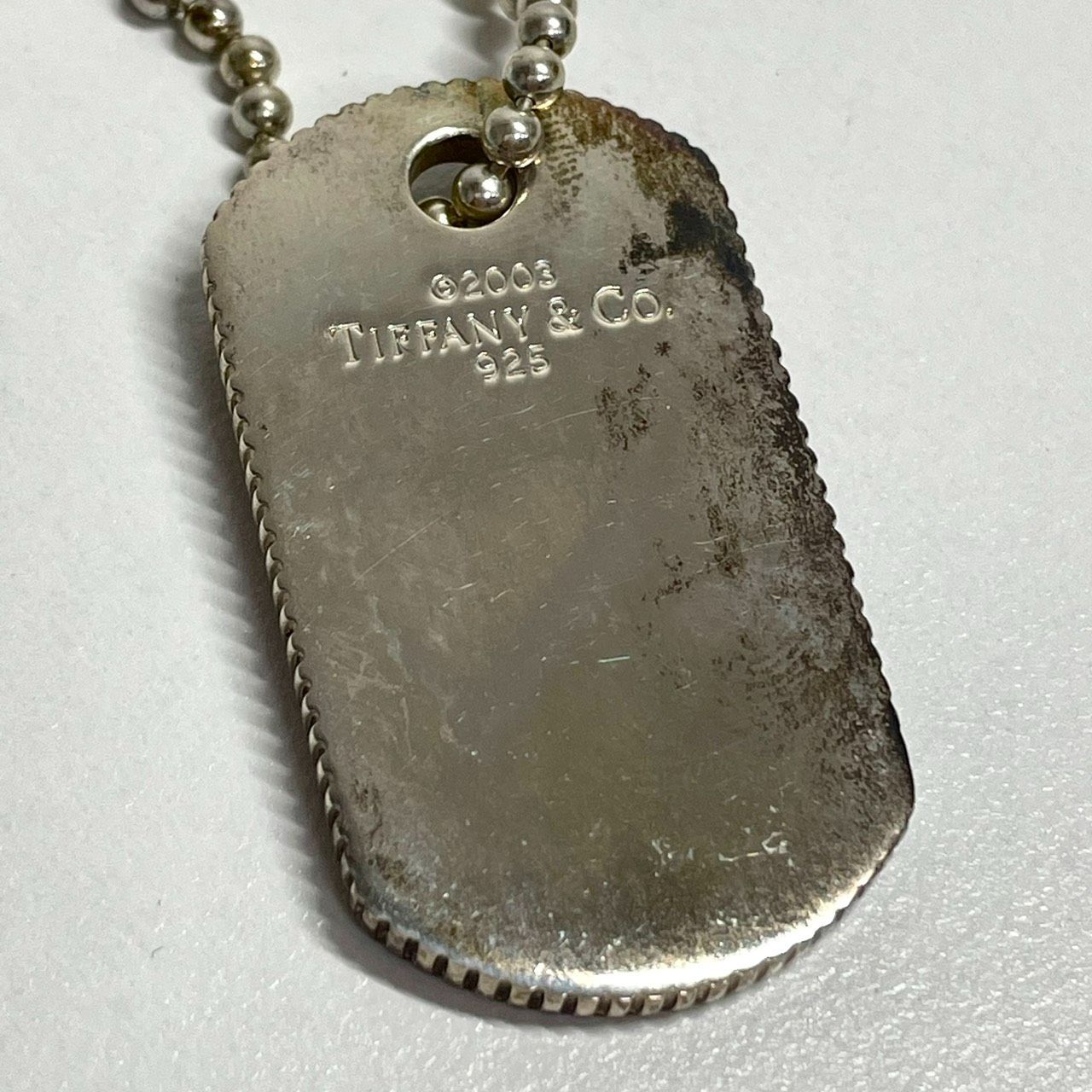 中古品】TIFFANY＆Co. ティファニー ドッグタグ ボールチェーン
