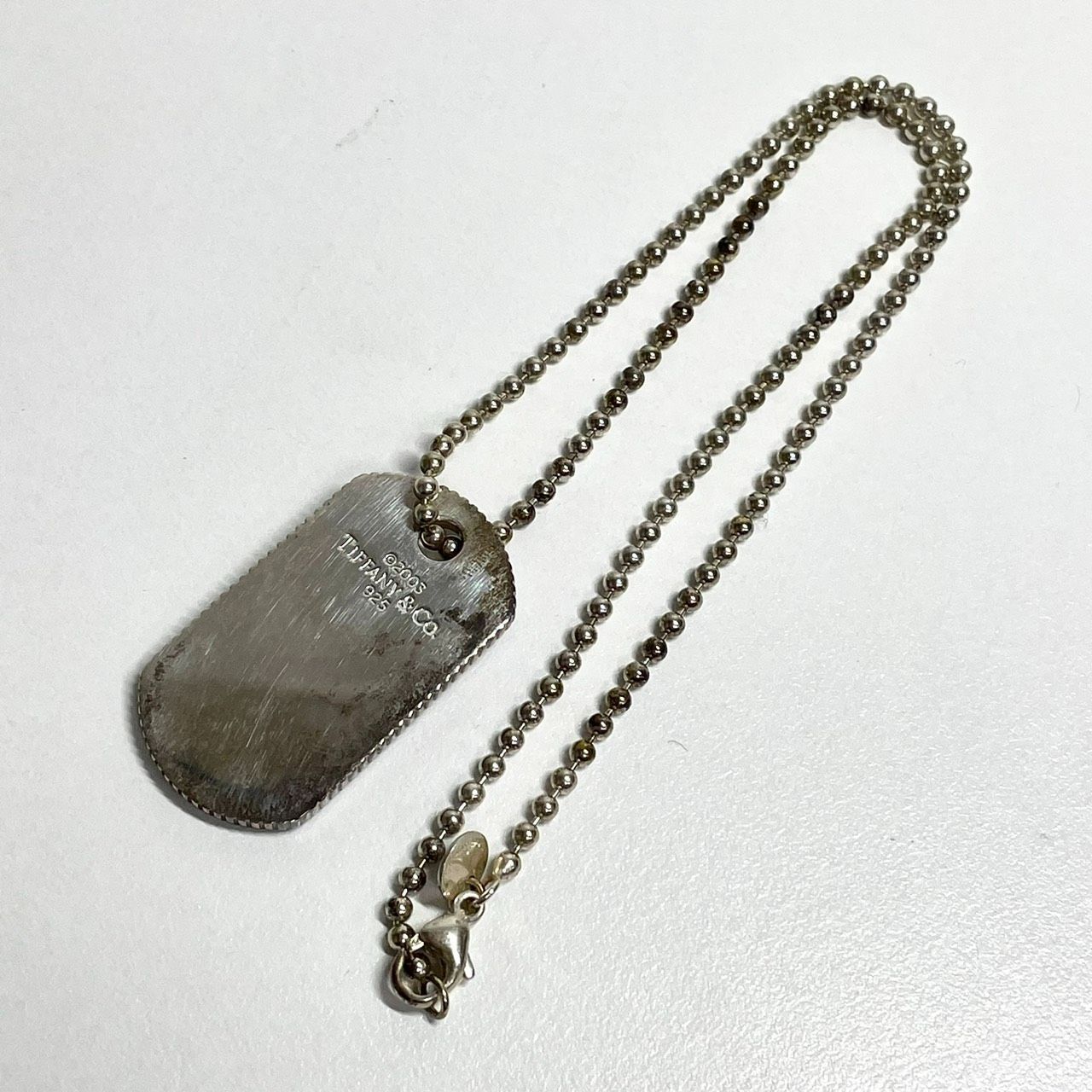 中古品】TIFFANY＆Co. ティファニー ドッグタグ ボールチェーン