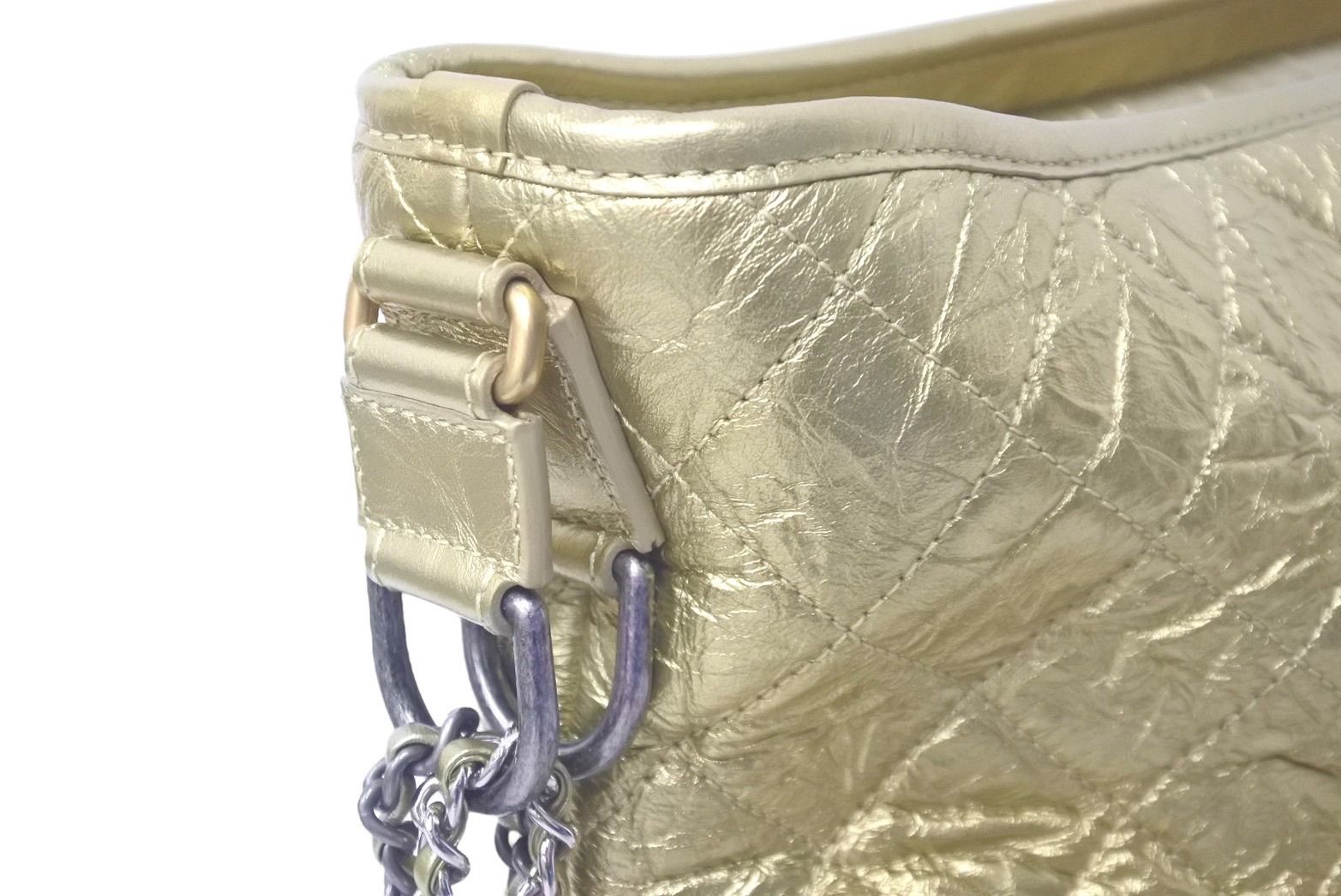  CHANEL シャネル ガブリエル ドゥ ショルダーバッグ ホーボー ココマーク A 93824 24番台 2017年 カーフ ゴールド 61588 その他 バッグ