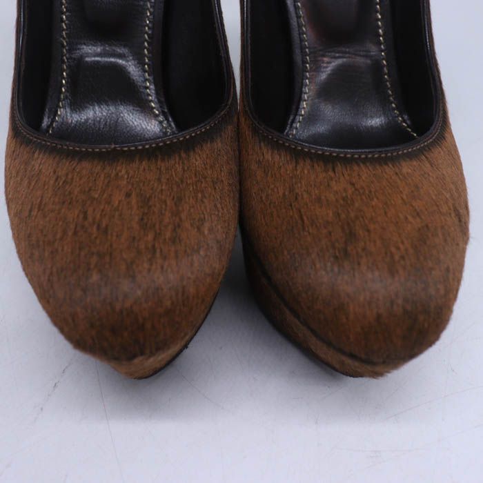 セルジオロッシ パンプス ハラコ ハイヒール 本革 レザー シューズ 靴 イタリア製 レディース ブラウン Sergio Rossi