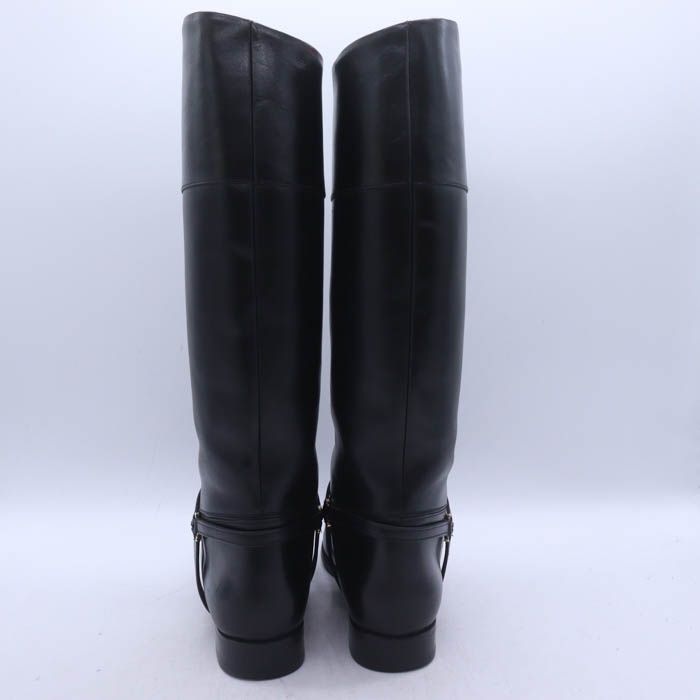 タニノクリスチー✨ロングブーツ　ジョッキー　ローヒール　ベルト　本革　イタリア製 タニノクリスチー ロングブーツ レザー ジョッキーブーツ シューズ