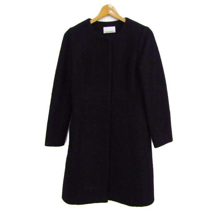 エムプルミエブラック ノーカラーコート ウールコート アウター