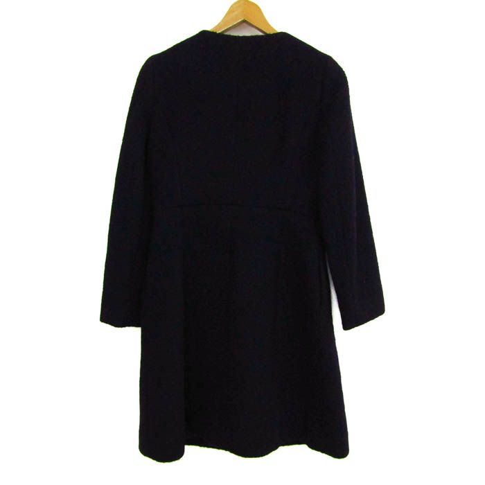 エムプルミエブラック ノーカラーコート ウールコート アウター