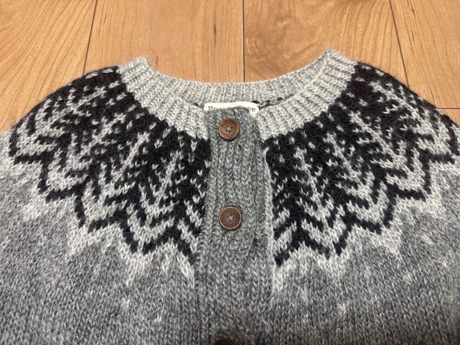 ピープルツリー People Tree 手編み ノルディック柄ジャガードカーディガン ニット ハンドメイド