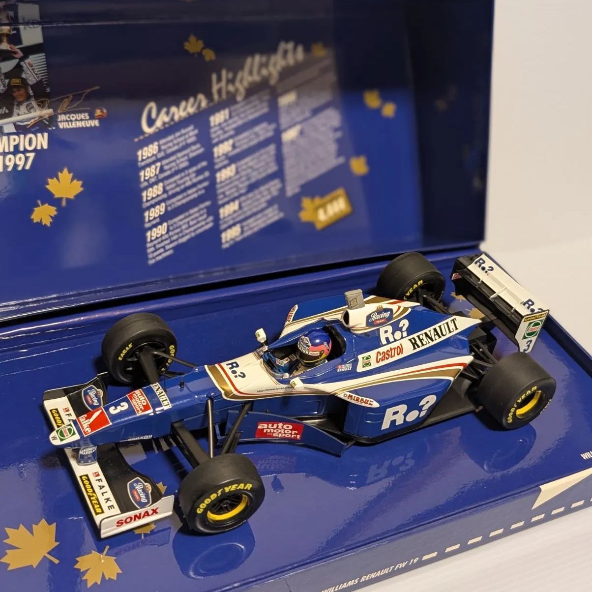 注意1/18ウィリアムズFW19ジャック・ビルヌーブボックス仕様