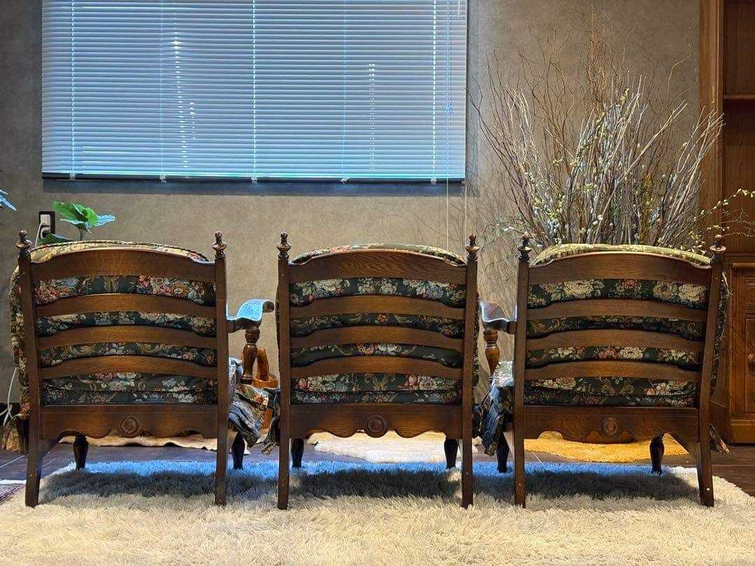 飛騨産業 キツツキマーク 3人掛けセパレートソファ オットマン ビンテージ RZ 飛騨産業 キツツキマーク 3人掛けセパレートソファ オットマン