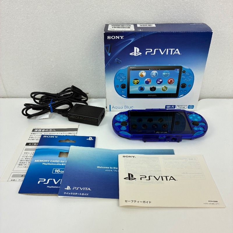 SONY ソニー PSVITA PCH-2000 本体Aqua Bule き カバー付き