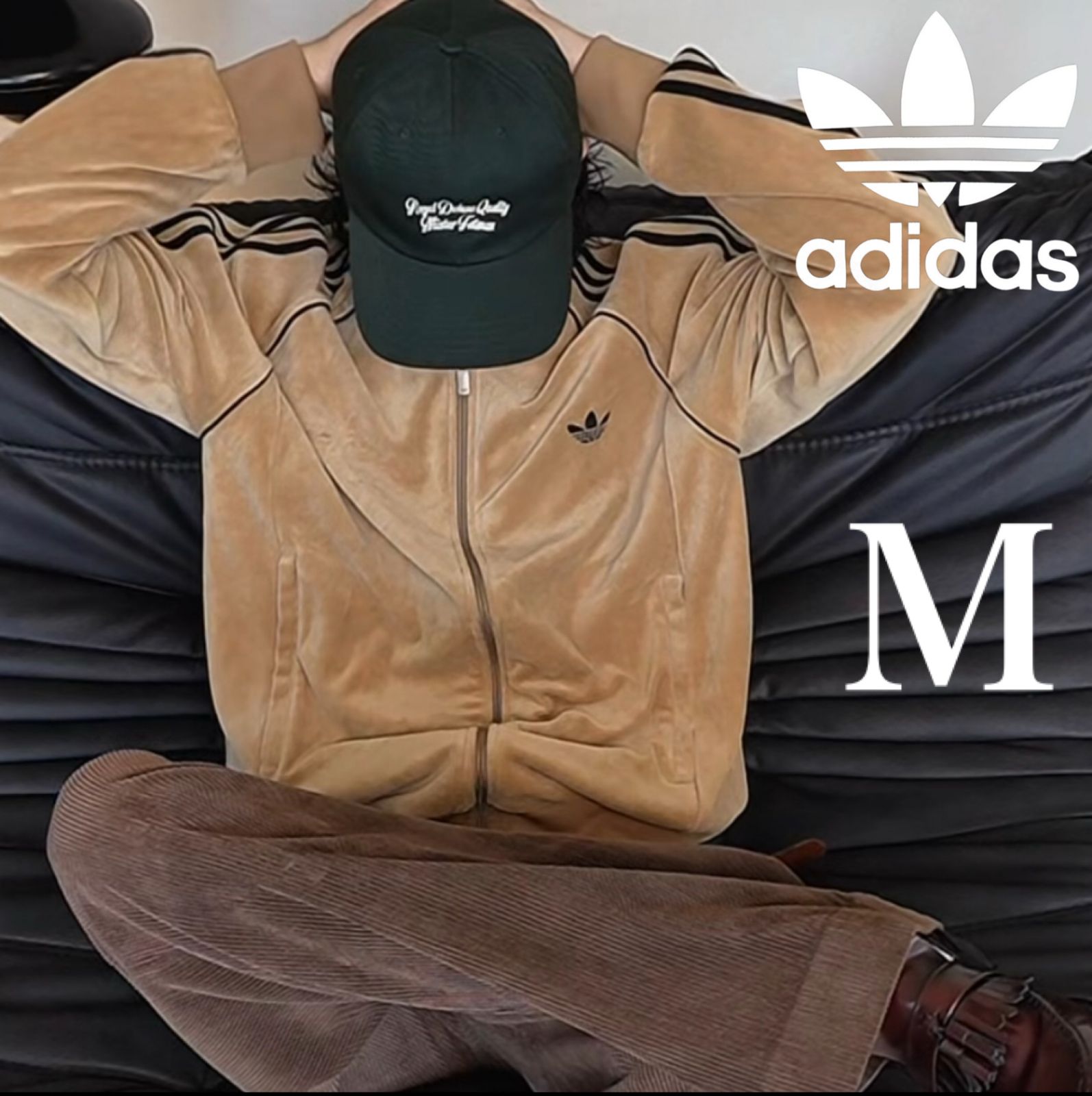 新品M⭐️adidas アディカラー ブラウン ベロア トラックトップ 風早 