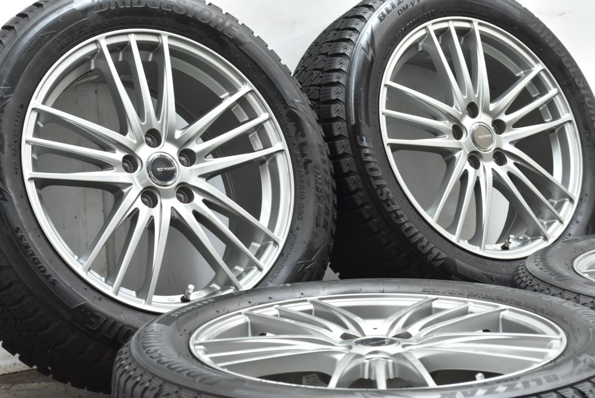 バリ溝 エコフォルム 18 in 7 5 J 53 PCD 114 3 ブリヂストン ブリザック DM V 225 55 R ZR SKフォレスター レヴォーグ 可