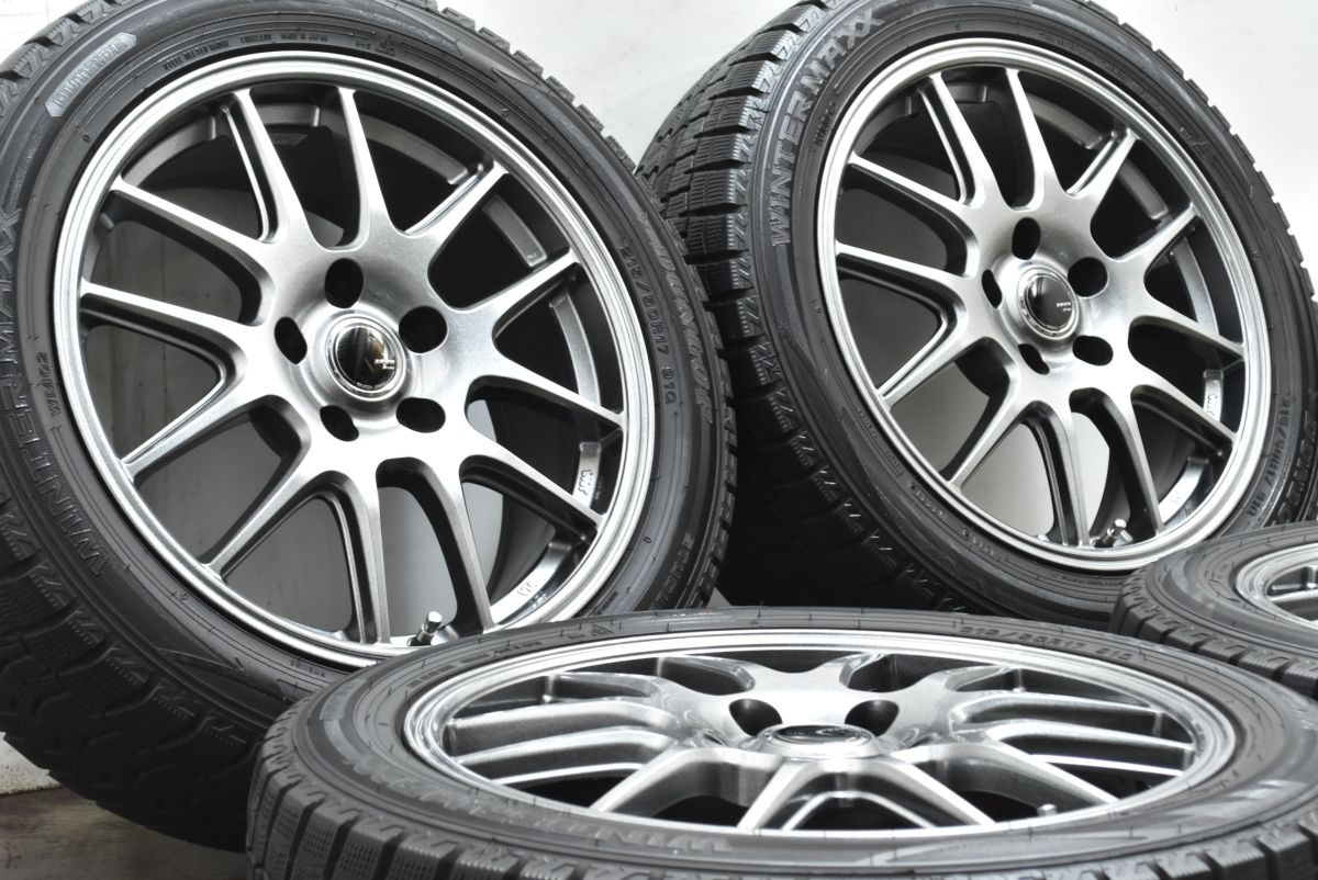 バリ溝 スタッドレス ZACK 17 in 7 J 38 PCD 114 3 ダンロップ ウィンターマックス WM 02 215 50 R プリウスα レヴォーグ セレナ