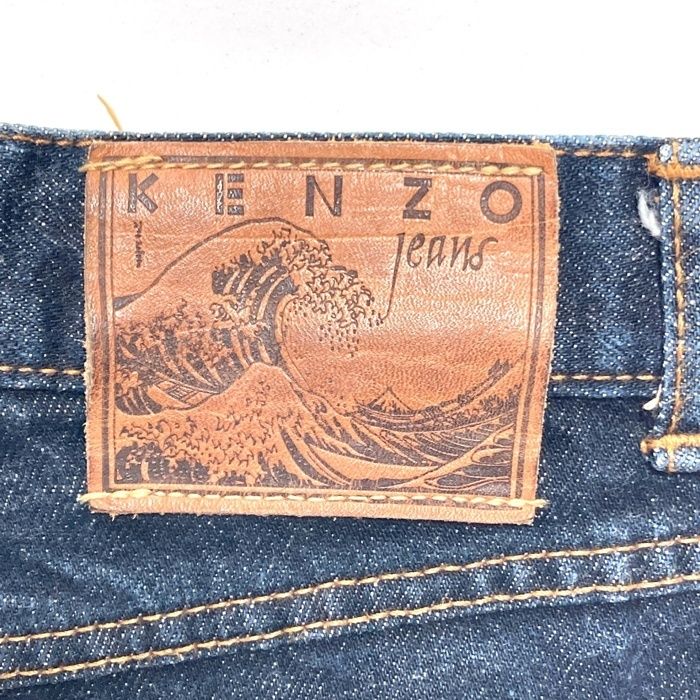 kenzo アーカイブ　北斎タグ　パンツ ☆KENZO JEANS ケンゾー ジーンズ 北斎タグ ボタンフライ テーパード