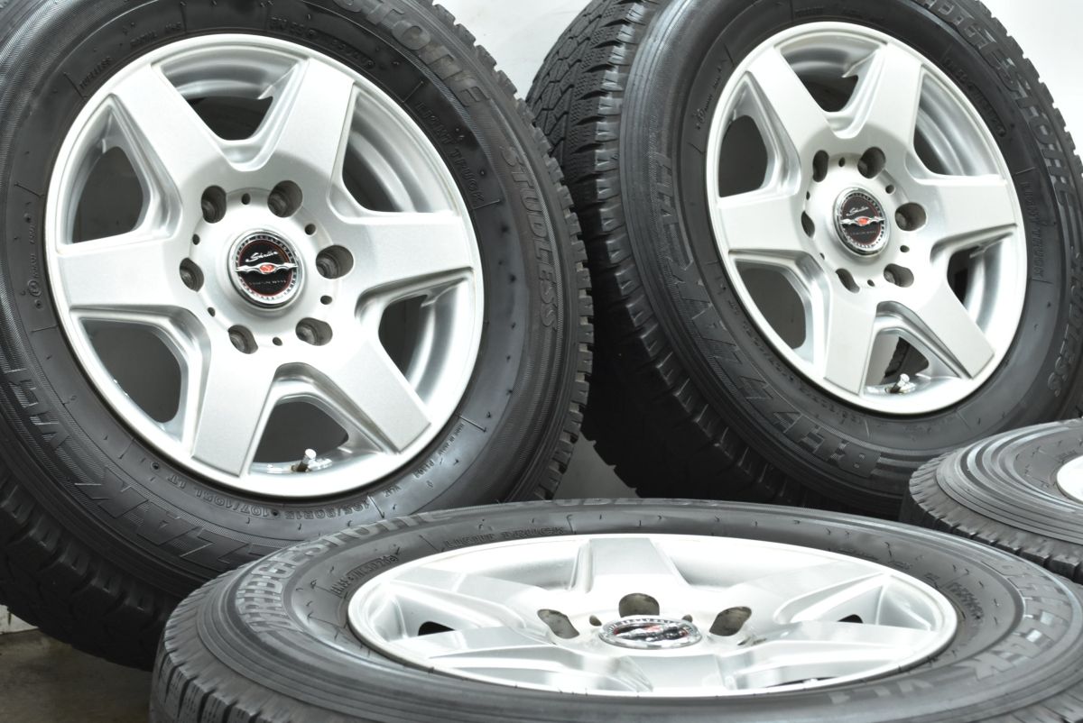 6本スポーク 15 in 6 J 33 PCD 139 7 ブリヂストン ブリザック VL 1 195 80 R LT レジアスエース 流用 ホイールのみ販売 可