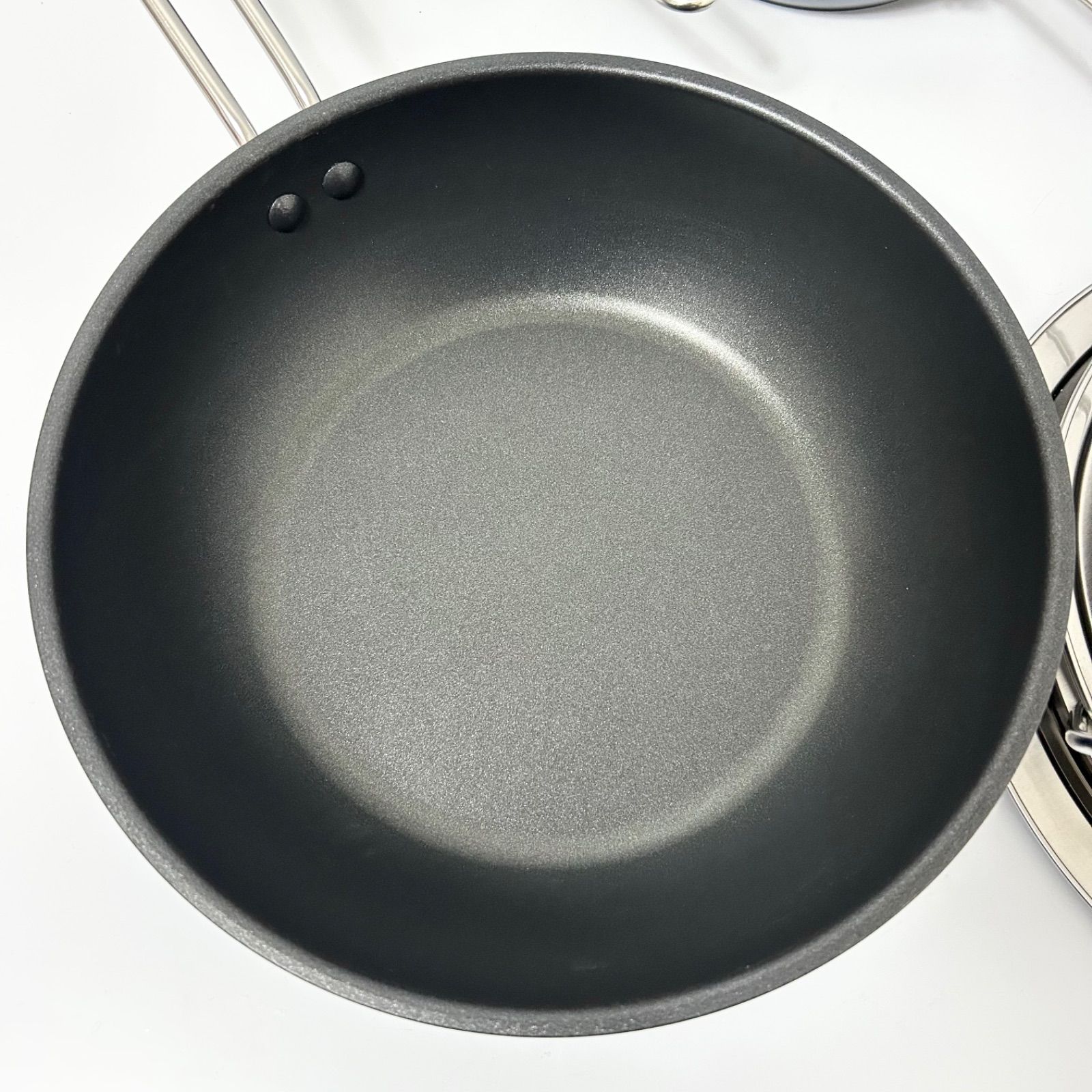 栗原はるみ 直火 深型フライパン ステンレスフライパンカバー 16cm 20cm 24cm 28cm ネイビー 8点セット