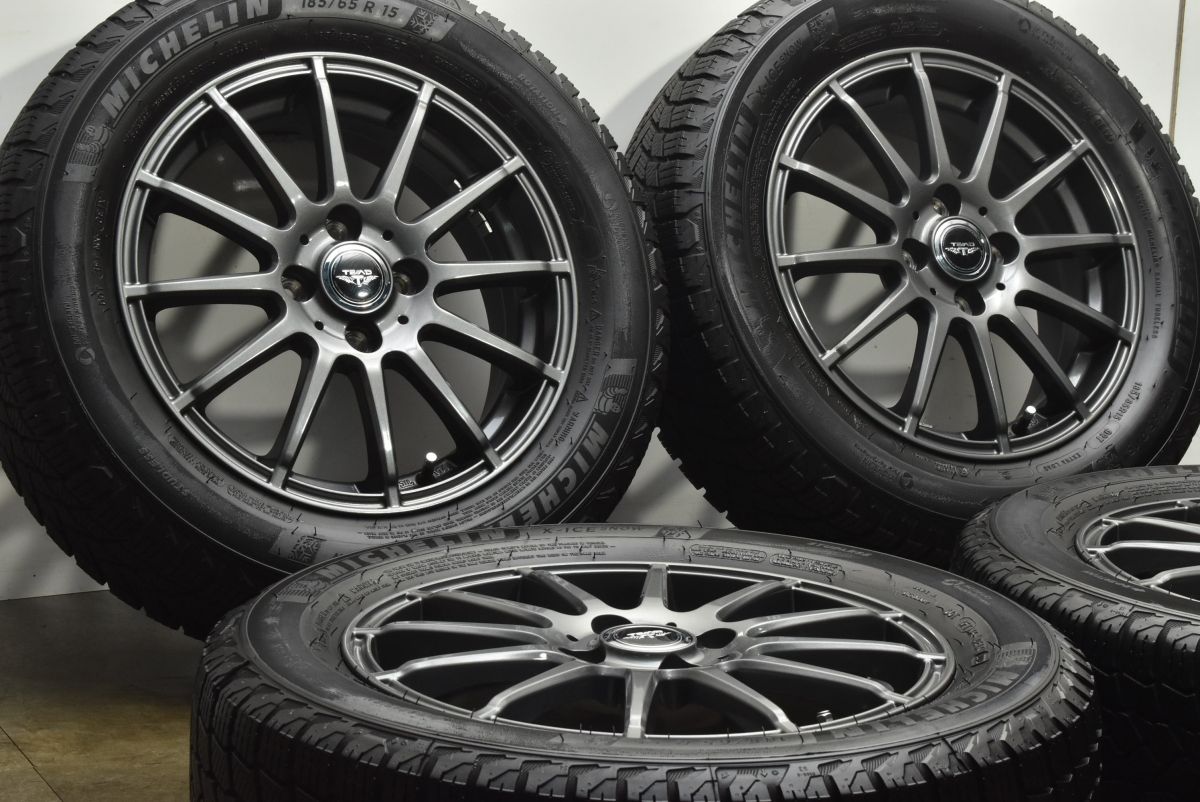 バリ溝 weds TEAD 15 in 5 J 42 PCD 100 ミシュラン X ICE SNOW 185 65 R アクア ヤリス カローラフィールダー ノート デミオ 可