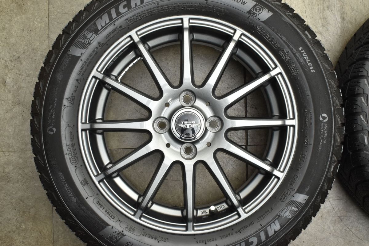 バリ溝】weds TEAD 15in 5.5J +42 PCD100 ミシュラン X-ICE SNOW 185