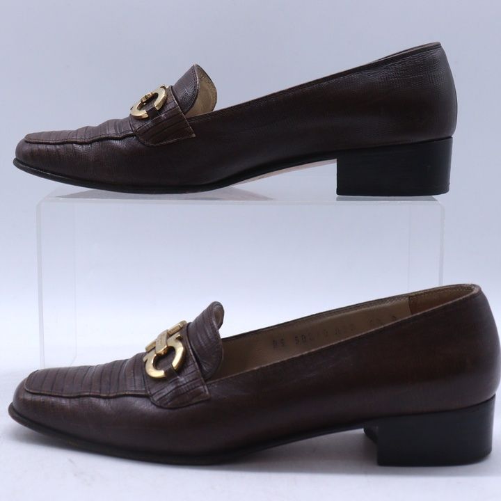 サルヴァトーレフェラガモ ローファー ガンチーニ リザード型押し