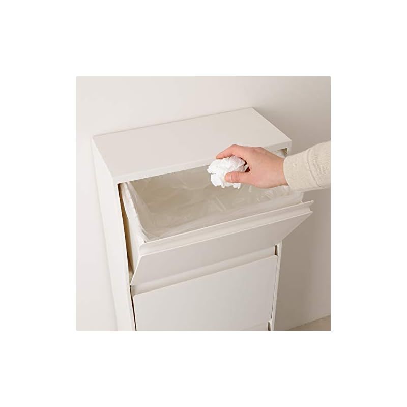 ケユカ rectie ボックス 3段 37.5L 白 蓋付 キャスター付 衣類収納 フラップ式 扉付き 収納ボックス ゴミ箱 ホワイト KEYUCA