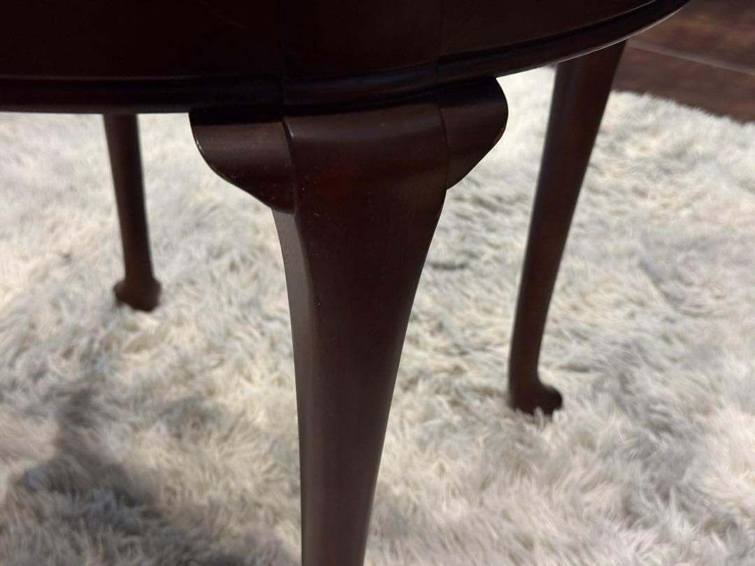 maruni クラシック 猫脚 ラウンドテーブル ガラステーブル オールド