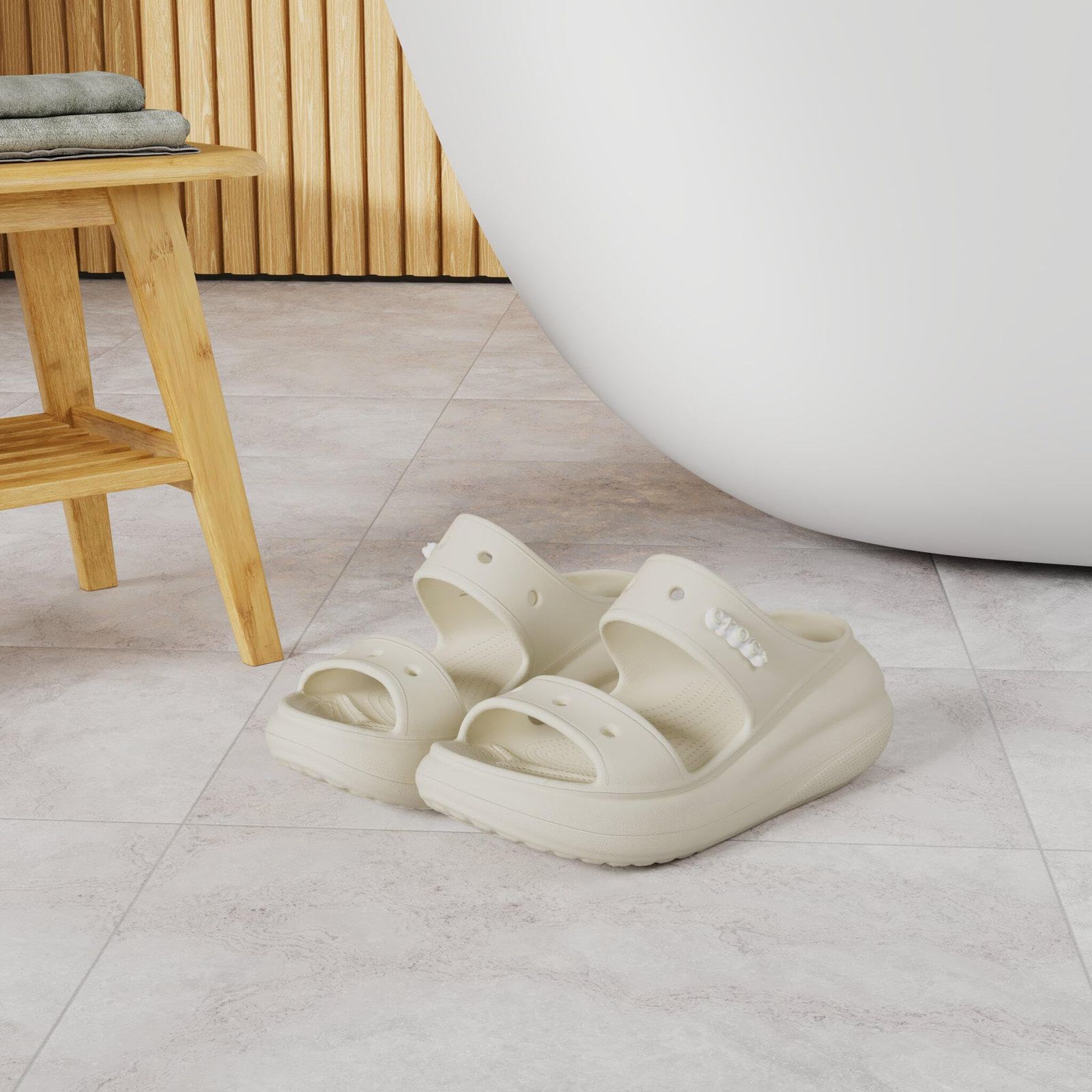 crocs クロックス CLASSIC CRUSH SANDAL BONE 23.0CM