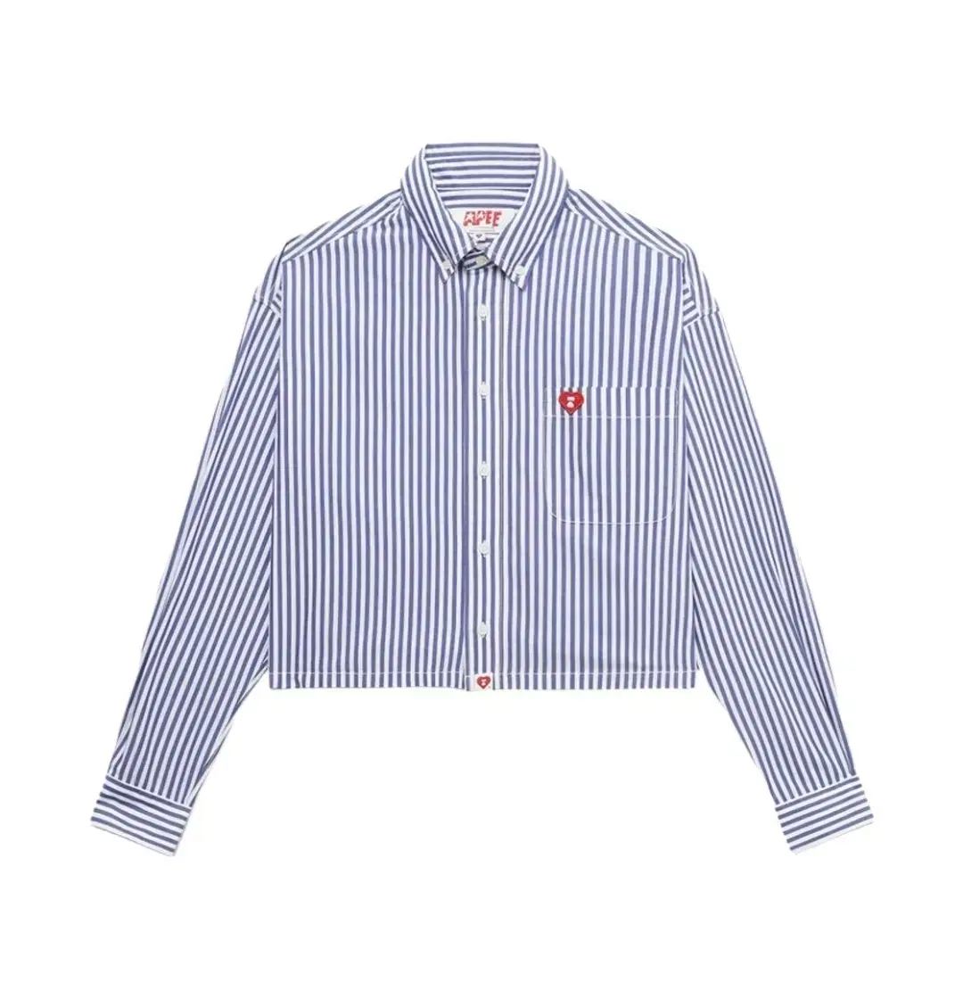 アベイシングエイプ ape エイプ LINE ハート ストライプ クロップド シャツ