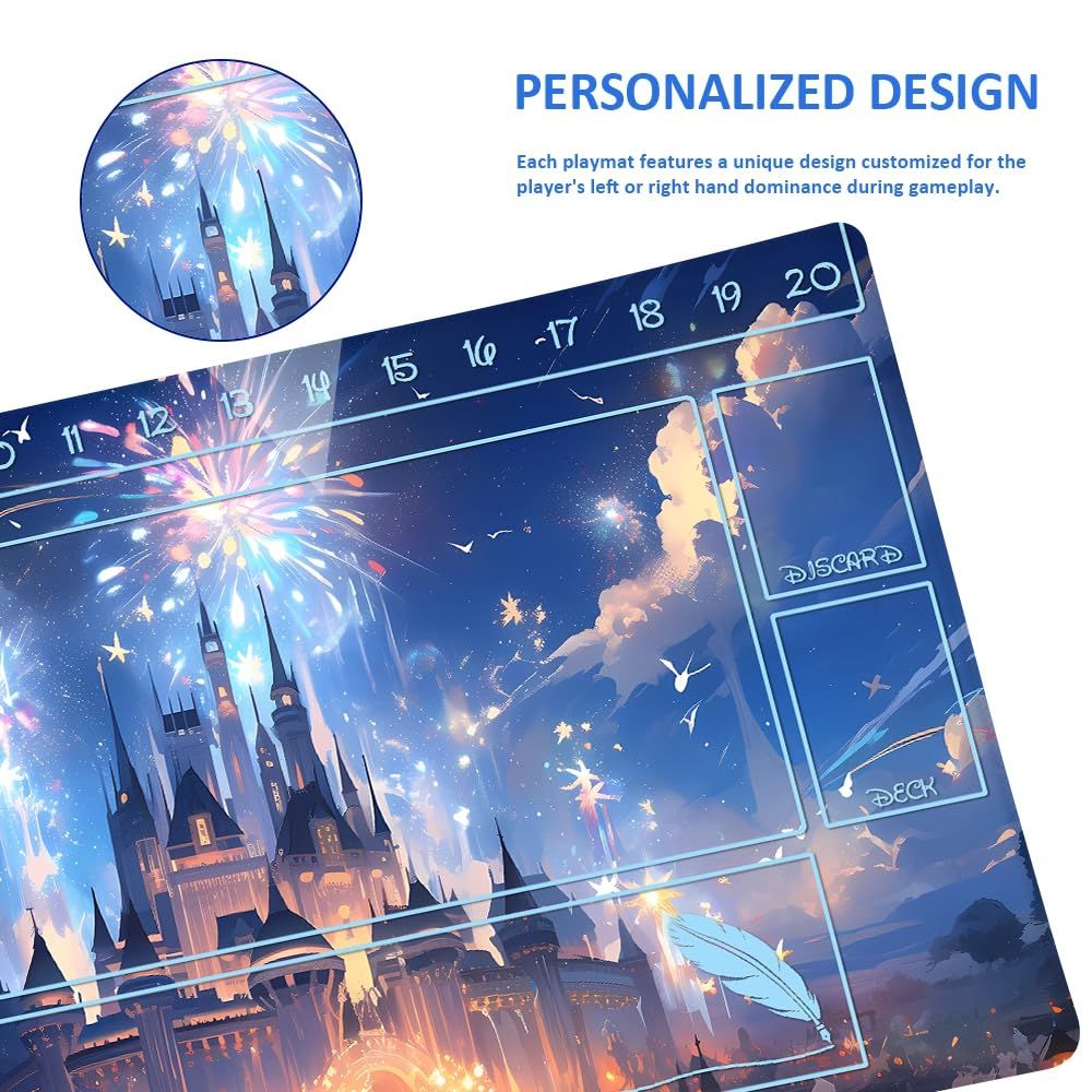 Lorcana TCG Compatible 24x14 Playmat com: Inches Playmats - | Size Gaming EDGFRTOIO With Zone ゲームマット、滑り