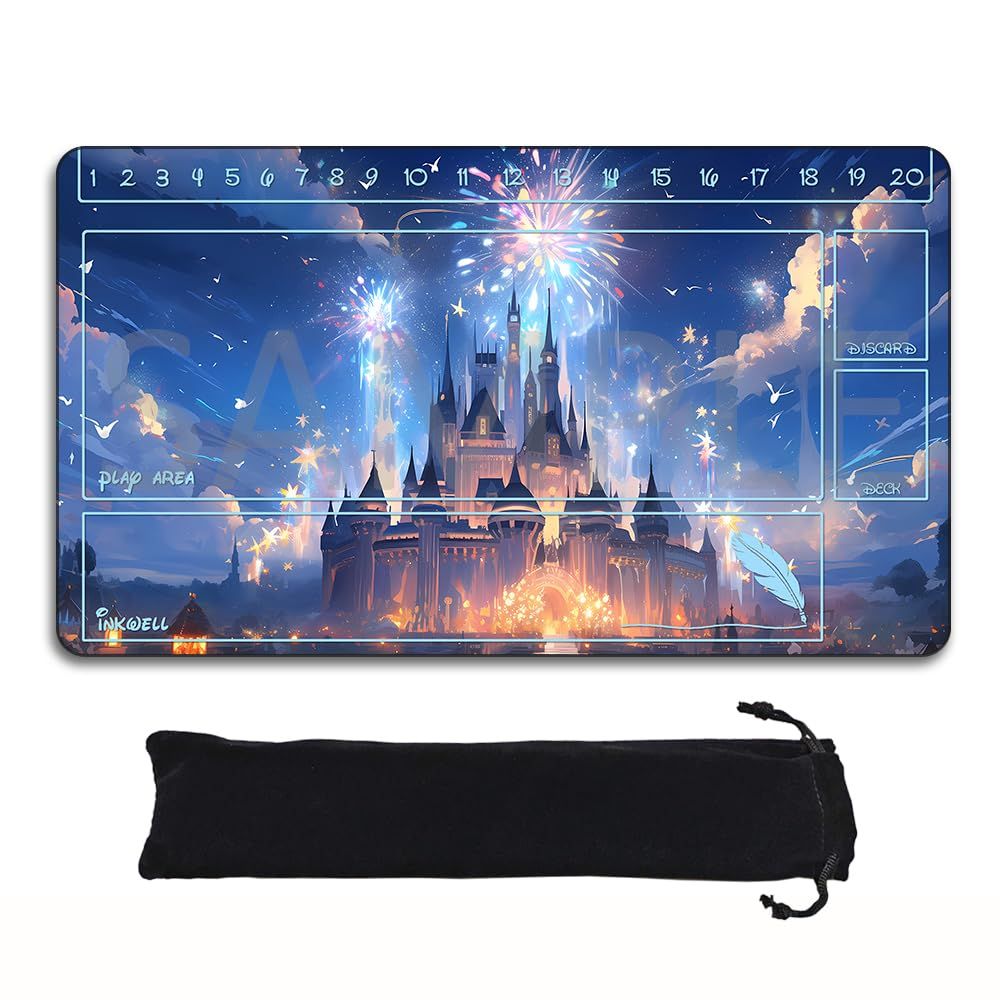 Lorcana TCG Compatible 24x14 Playmat com: Inches Playmats - | Size Gaming EDGFRTOIO With Zone ゲームマット、滑り