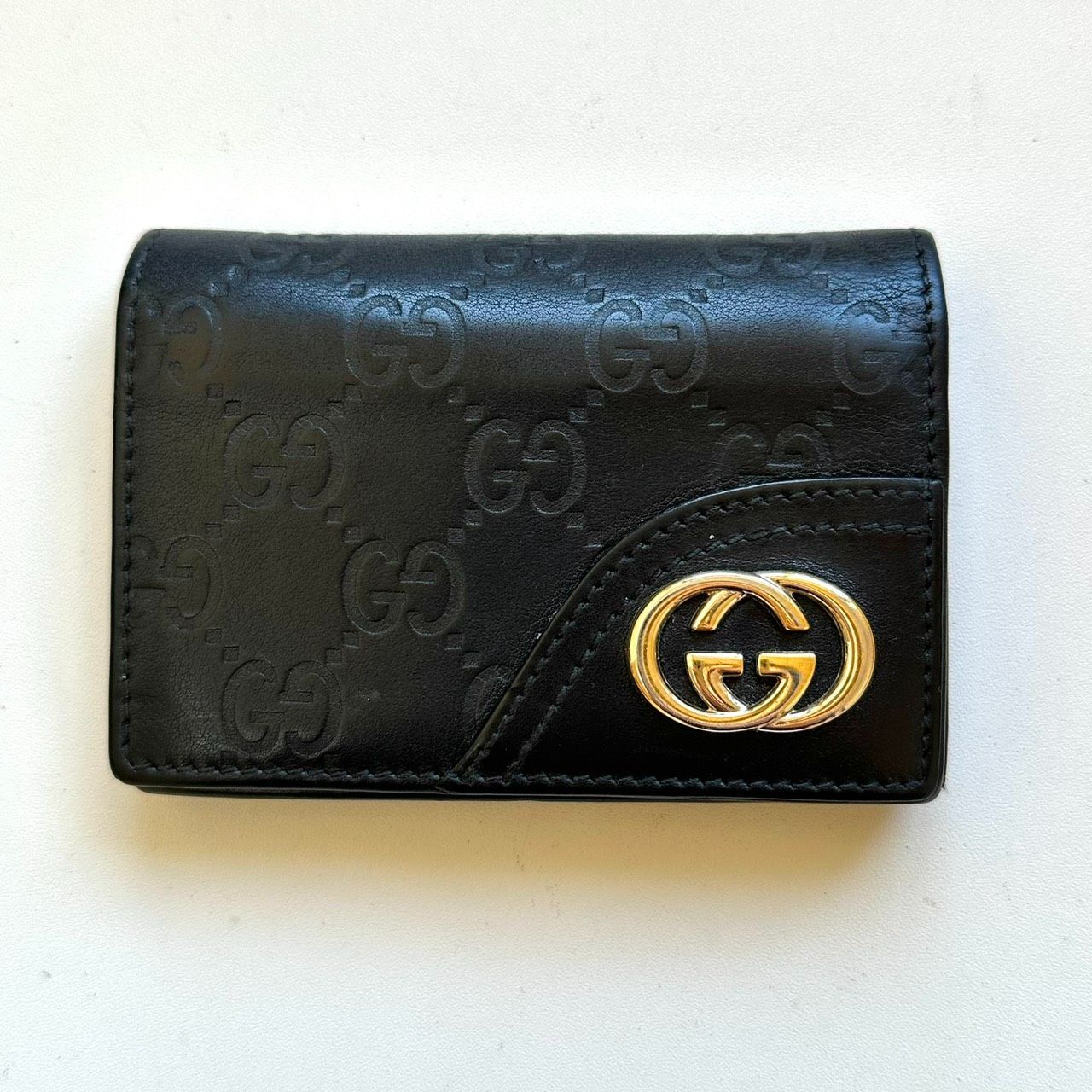 グッチ GUCCI 名刺入れ カードケース グッチシマ インターロッキングG ブラック