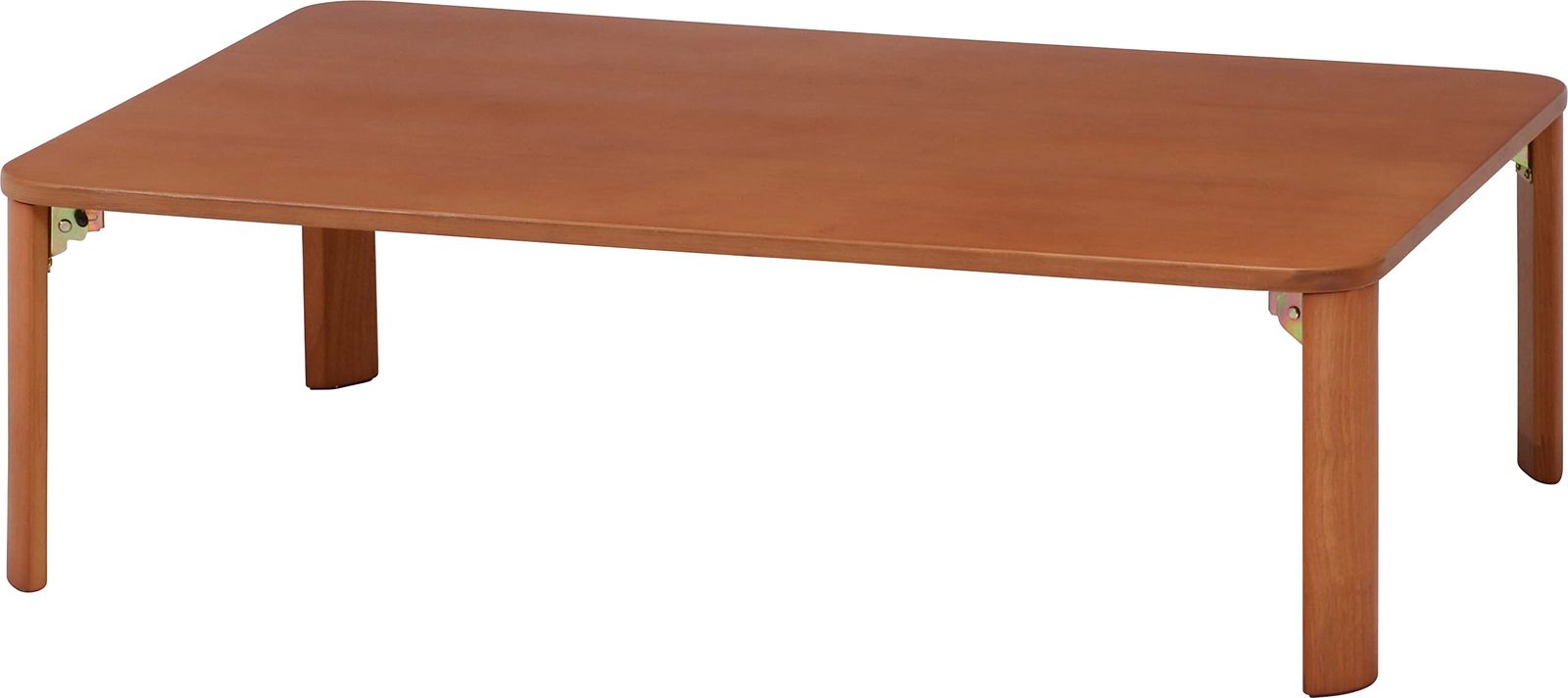 不二貿易 折りたたみテーブル ローテーブル 角が丸い 木目調 折れ脚 幅105×奥行75×高さ32cm ナチュラル 12844