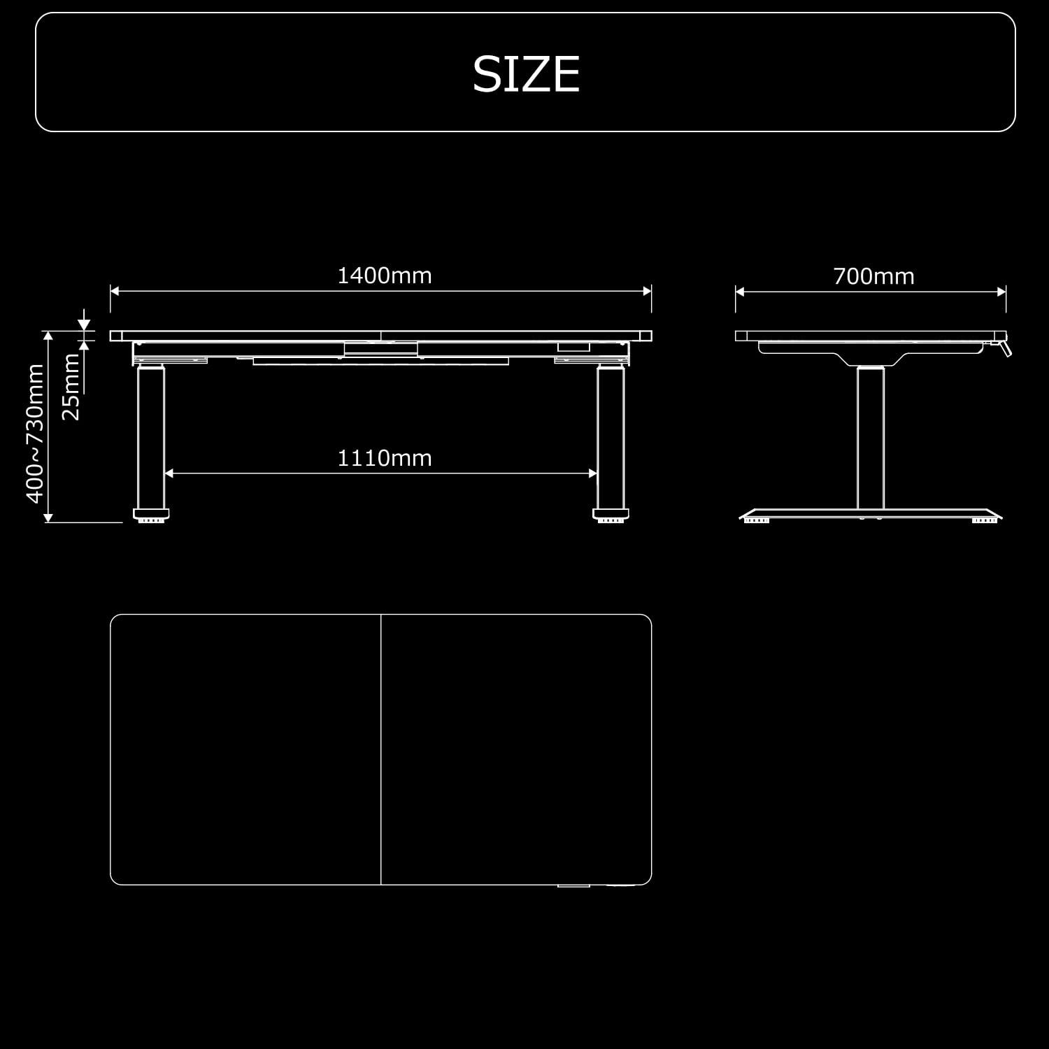 Bauhutte バウヒュッテ 電動スーパーゲーミングデスク 幅140×奥行き70cm たわみに強いタフ天板 厚み2.5cm 天板をまるごと覆えるマウスパッドが付属 パソコンデスク ブラック BHD-1400FAT2-BK 天板