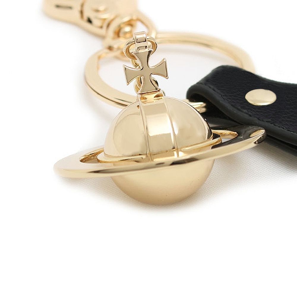 限定一品 ヴィヴィアンウエストウッド VIVIENNE WESTWOOD キーリング 3D ORB オーブ ロゴ ユニセックス ブラック ゴールド 人気 ブランド おしゃれ 誕生日 記念 プレゼント ギフト