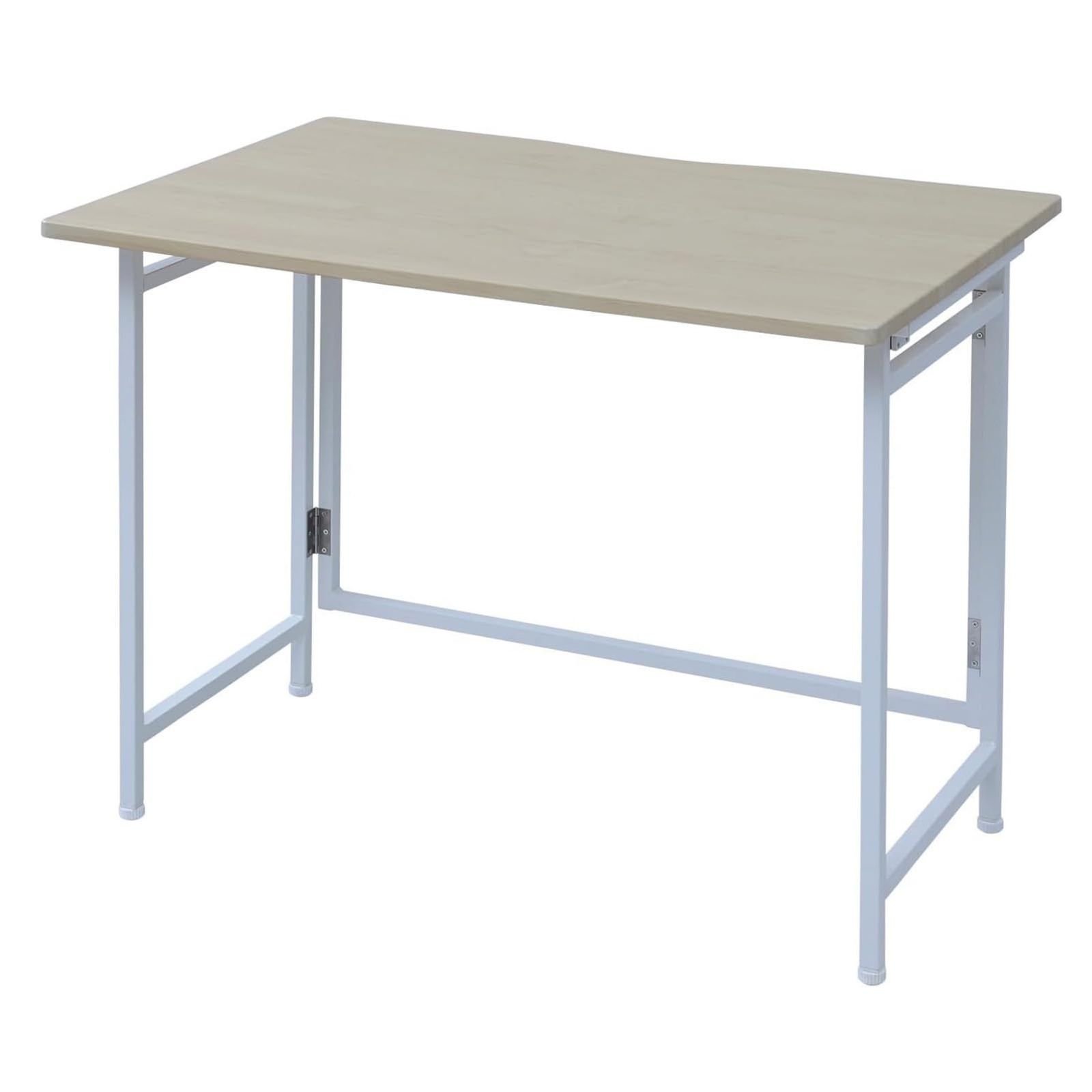 山善 YAMAZEN デスク 折りたたみ パソコンデスク コンパクト アジャスター付 完成品 幅90×奥行60×高さ70cm PCデスク 机 ナチュラルメイプル アイボリー CPST-9060 NM IV