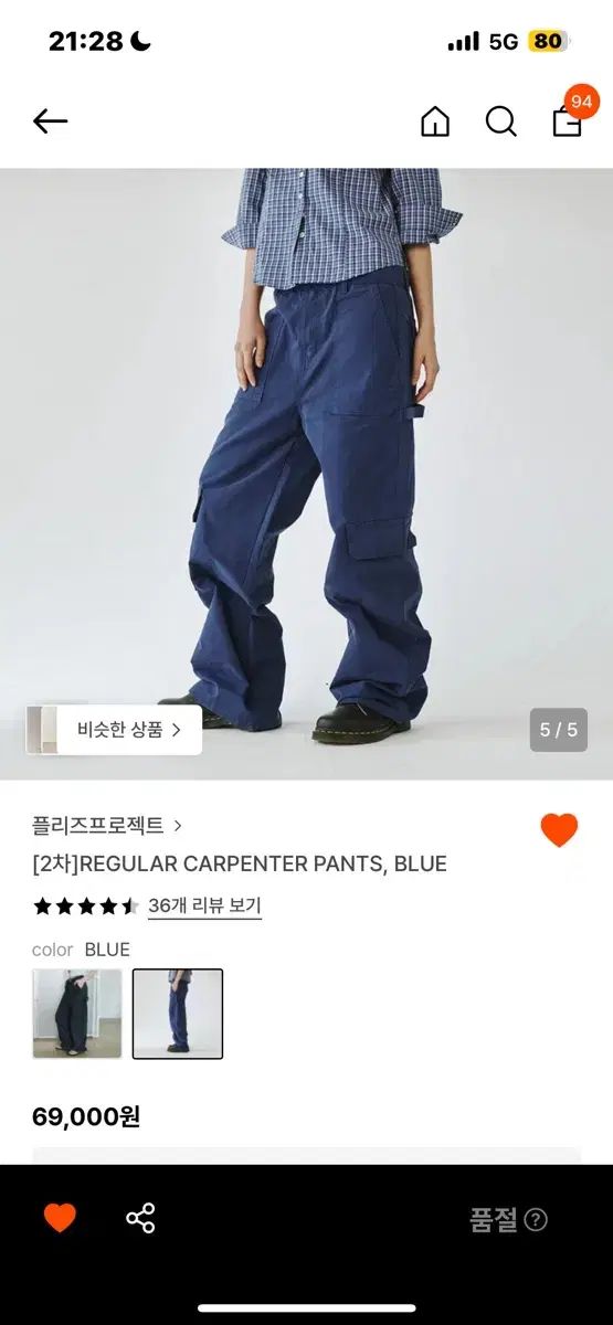 プリーズプロジェクト ブルー カーペンター パンツ 2サイズ