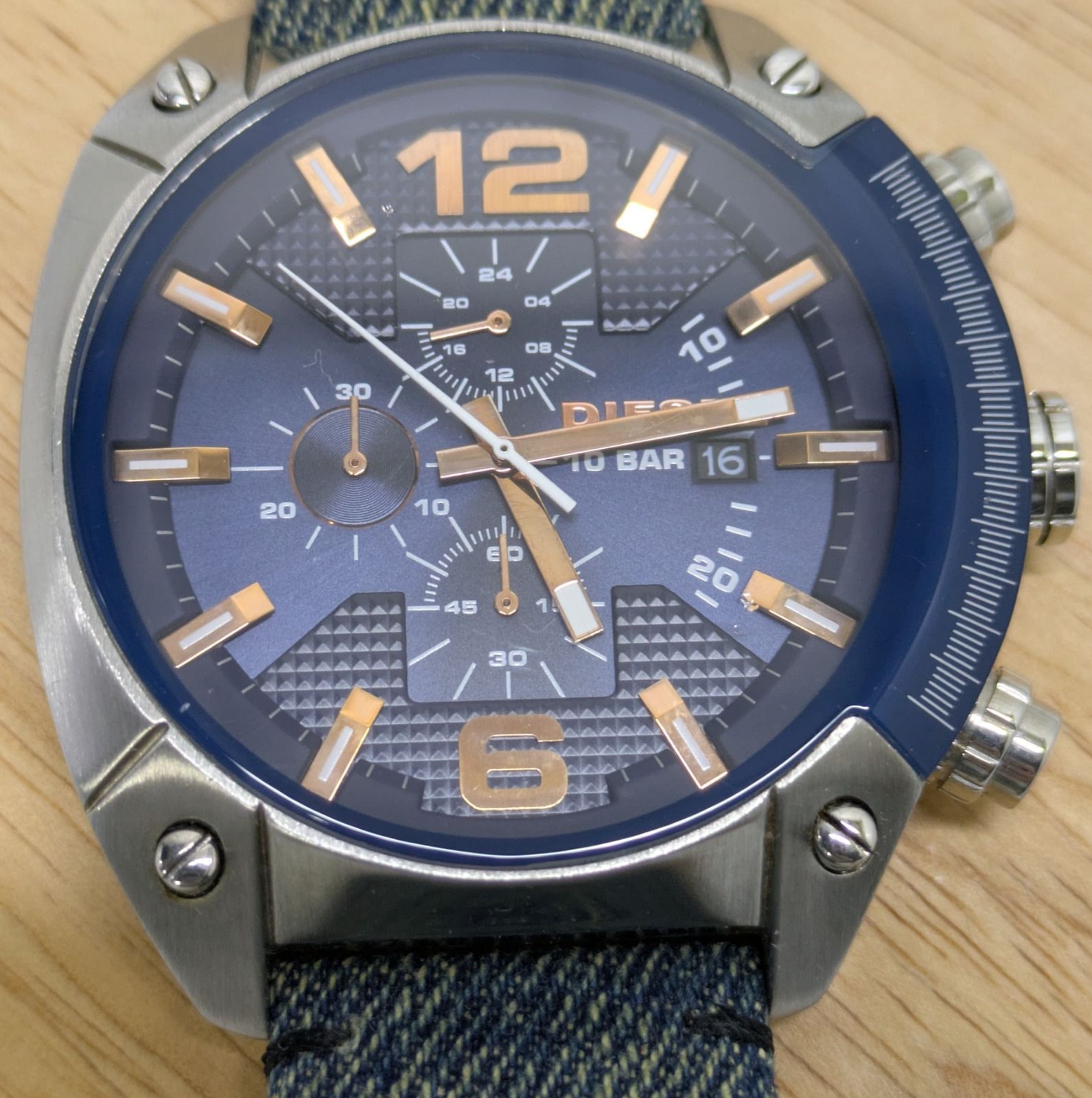 DIESEL ディーゼル 腕時計 DZ-4374 メンズ デニム柄 稼働品 メンズ