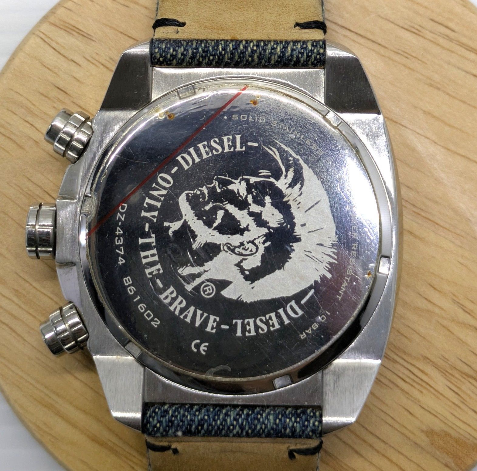 DIESEL ディーゼル 腕時計 DZ-4374 メンズ デニム柄 稼働品 メンズ