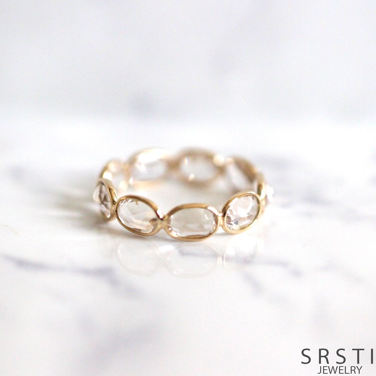 OrderMade モルガナイトK18YGエタニティリング