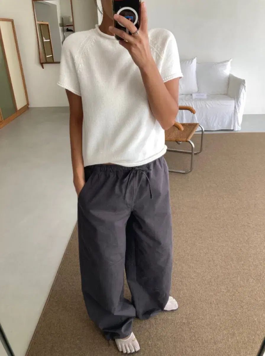 ロマンティックサイズ コットン NEW WIND AND WISH パンツ ブラック