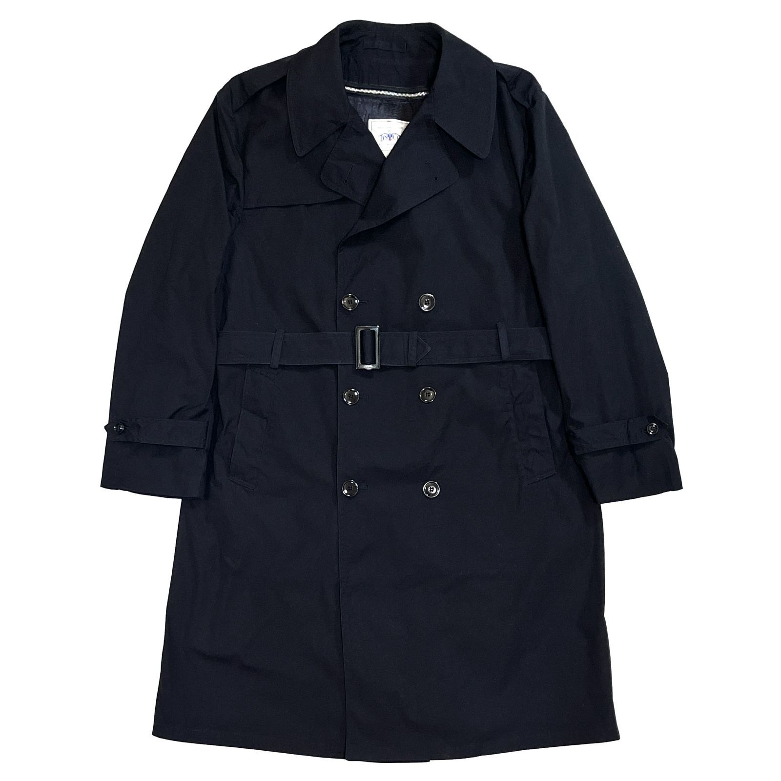 90s 米軍実物 米海軍 U.S. NAVY ユーエス ネイビー ライナー付き オールウェザーコート 46R トレンチコート ブラック シェイド メンズ ミリタリー アメリカ軍 サテンライナー付き 1995年製 アメアパ BLACK v25033115