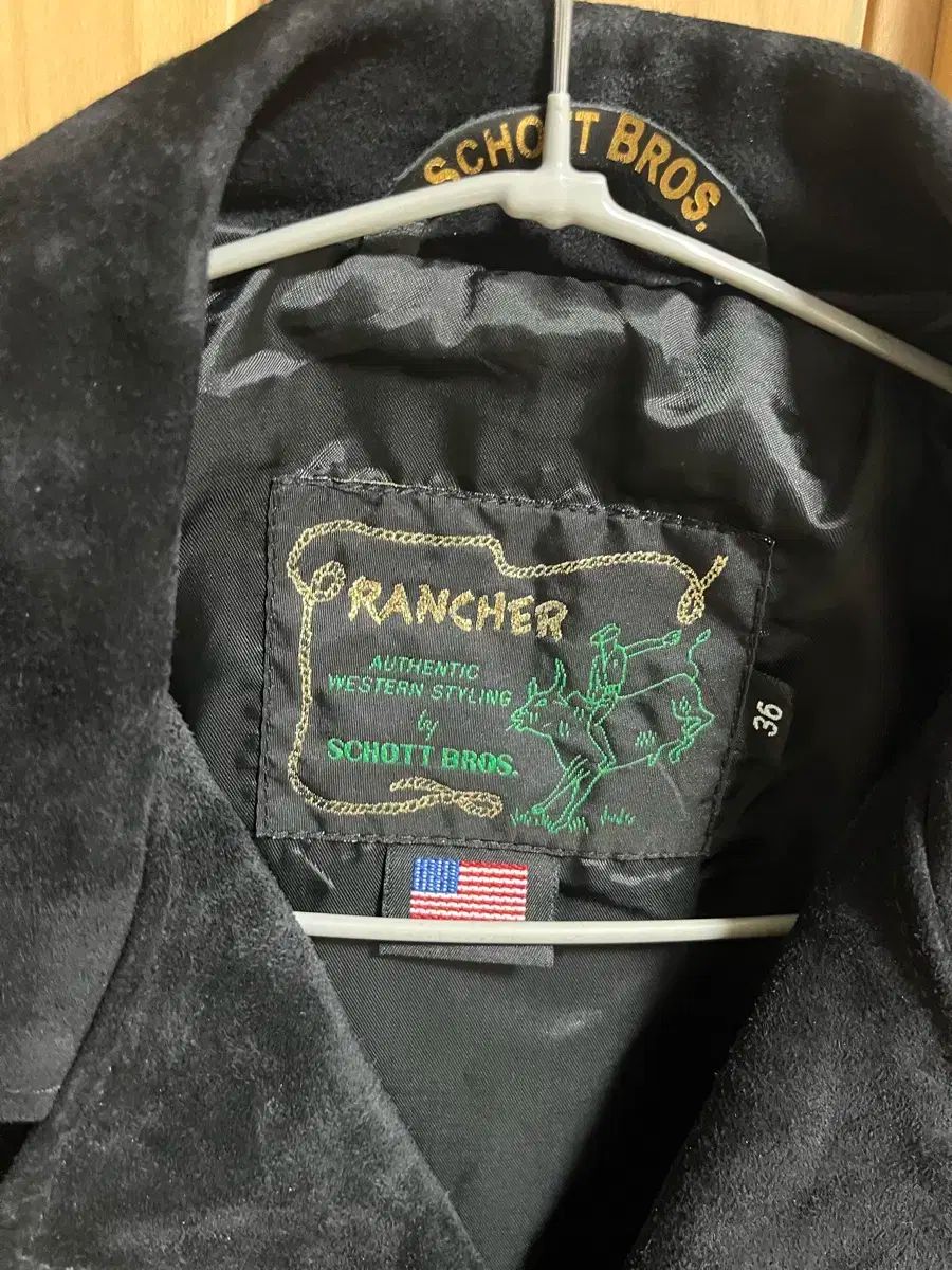 Schott ショート フリンジ スウェード ジャケット ブラック 36