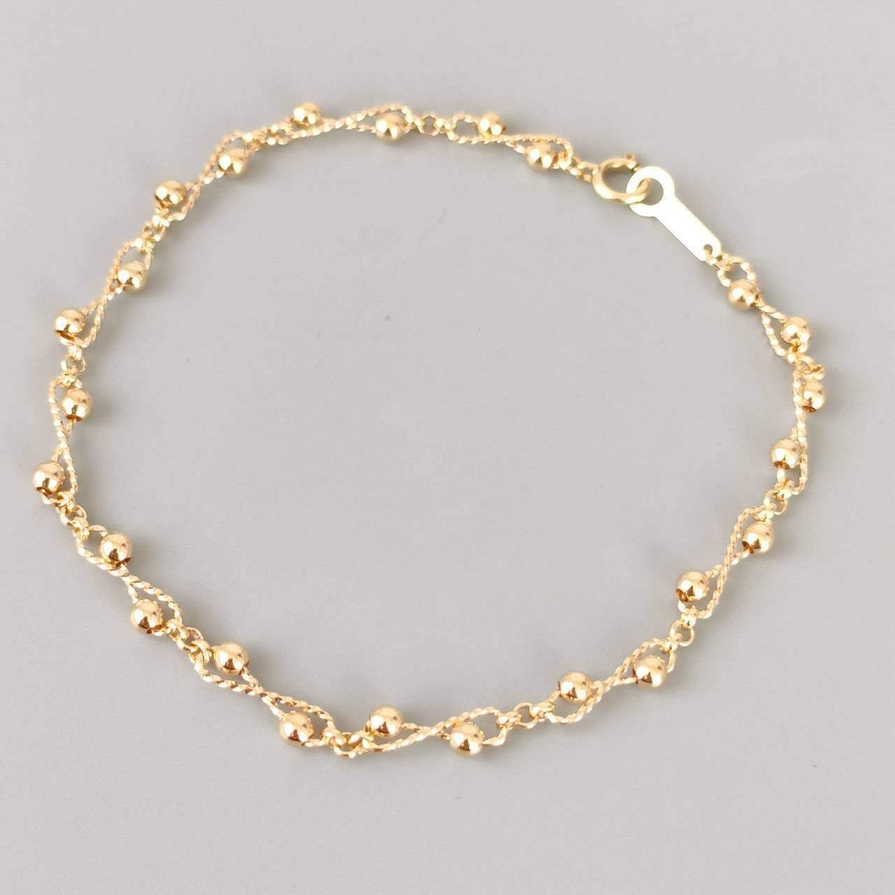 18金 K18 男女兼用 デザインブレス 3.35g 17.5㎝ D615