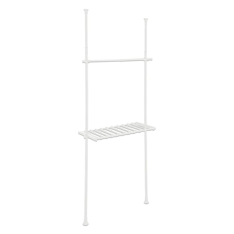 三栄コーポレーション ポールラック 突っ張り ポールハンガー ズボン ジーンズ 洋服 伸縮 ズボン用 クローゼット 収納 隙間収納 便利 ホワイト 突っ張りラック 白 おしゃれ