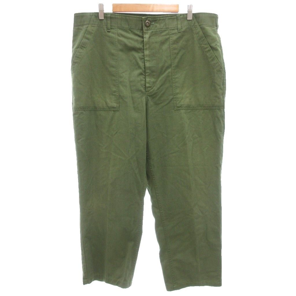 米軍 US ARMY ヴィンテージ 70s ユーティリティパンツ ベイカーパンツ アメリカ軍 ミリタリー テーパード ジップフライ カーキ GV