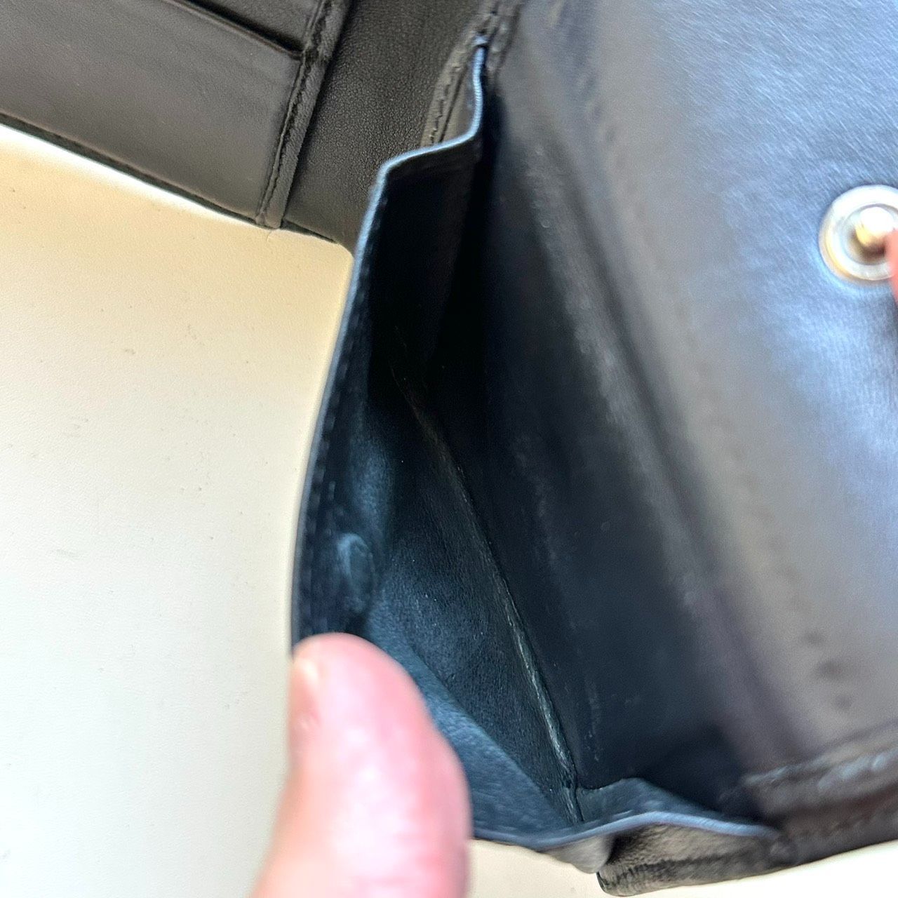 グッチ GUCCI 二つ折り財布 マイクログッチシマ ネイビー